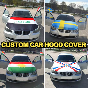 Housses de capot de voiture écologiques personnalisées, drapeaux de moteur, motifs d'équipes et de pays, taille et couleur personnalisées, décoration automobile pour utilisation sur rétroviseur de voiture - Product Image 4