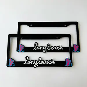 Custom License Plate Cover Raised Logo Plastic Car Plate Frame Metal ABS Plastic License Plate Frame Wholesale