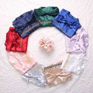 Summer Edition Satin Cardigan for Women Ladies Embroidery Dressing Gown Silk <strong>Robe</strong> Knee Length Bridesmaid Morning Gown Bride <strong>Robe</strong> - Product Image 3