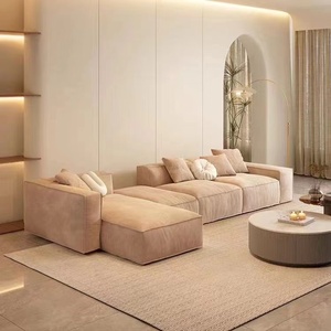 Giường <span class=keywords><strong>sofa</strong></span> phòng khách màu be, giường <span class=keywords><strong>sofa</strong></span> hình chữ L lớn hiện đại, giường <span class=keywords><strong>sofa</strong></span> phân đoạn góc lớn Châu Âu và Bắc Mỹ - Product Image 4