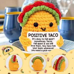 Positive Crochet Taco Birthday Relaxation Gifts for Woman Home Office Bedroom Emotional Support Mini Taco Christmas Home <b>Decor</b> - Product Image 3