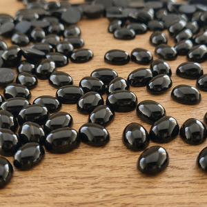 Par de Cabujones de Diopsido Estrella Negra Natural, Corte Ovalado de 8x6mm, Calibrados, Piedras Preciosas Sueltas - Product Image 4