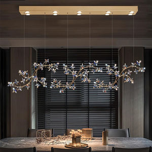 Lustre LED design branche d'arbre nordique à hauteur réglable, éclairage de plafond personnalisé motif floral pour projets MD92497 - Product Image 5