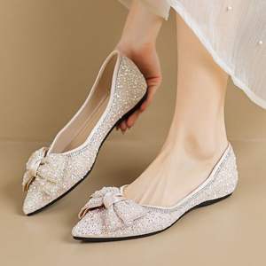 <span class=keywords><strong>Mocassini</strong></span> Eleganti con Fiocco e Strass di Grandi Dimensioni, Scarpe Basse da Ufficio per <span class=keywords><strong>Donna</strong></span> 2025 - Product Image 4