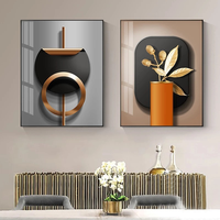 Nordique salon décoration photo affiche impression noir cuivre géométrique abstrait tenture murale Art cristal porcelaine peinture