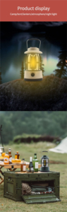 Rétro COB LED Lumière Lanterne Lampe Camping Rechargeable Sans Fil Portable Jardin Cour Lumières - Product Image 2