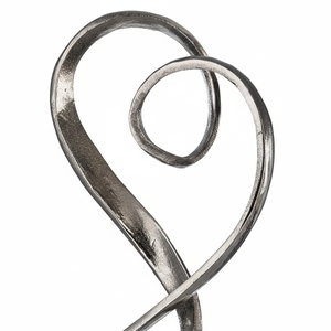 Argent 33 cm Aluminium Coeur Sculpture Géométrique Art Industriel Décoration Murale Nordique pour Maison Salon Mariage Noël - Product Image 1