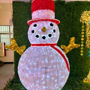Grand motif lumineux géant en forme de bonhomme de neige à LED pour centre commercial, idéal pour les décorations de Noël et les prises de vue. - Product Image 1