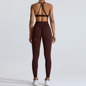 Ropa Depirtiva Mujer Ropa Deportiva Gimnasio Ropa Tenue <span class=keywords><strong>De</strong></span> Sport Scrunch Butt Leggings y sujetador Conjuntos <span class=keywords><strong>de</strong></span> entrenamiento para Mujeres - Product Image 3
