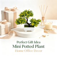 Petit arbre bonsaï artificiel de fabrication artisanale, fleurs en plastique colorées, plante en pot pour la décoration de bureau, d'hôtel ou d'intérieur.