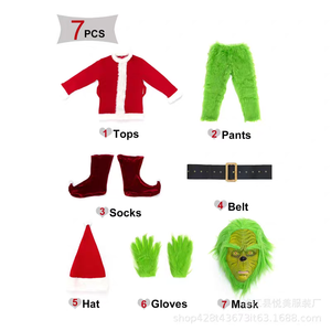 <span class=keywords><strong>Disfraz</strong></span> de <span class=keywords><strong>Grinch</strong></span> Verde, Conjunto de Monstruo Navideño - Product Image 6