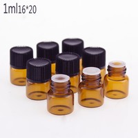 Botol Kaca Amber 1ml 2ml 3ml 4ml 5ml dengan Tutup Sekrup Hitam dan Reducer Plastik / Botol Kaca Amber Kecil dan Botol Kaca Transparan