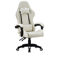 Livraison gratuite DDP quantité minimale de commande 1 pièce fauteuil de jeu en cuir confortable à bas prix fauteuil de jeu en cuir blanc respirant pour adulte