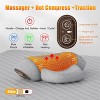 Oreiller de massage électrique cervical vibrant et chauffant avec bande de résistance, contrôle par minuterie, alimentation USB, pour le cou et les épaules