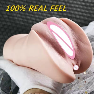 Masturbador Masculino de Vagina Artificial 3D de TPE, Copa Realista Suave 100% Impermeable, Color Carne/Café para Masturbación Masculina - Product Image 3