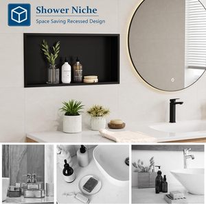 Nicho de Ducha Empotrado de Acero Inoxidable CF SUS304, Estante de Almacenamiento para <span class=keywords><strong>Baño</strong></span>, Sin Necesidad de Azulejos, Organizador para Proyectos de Hoteles y Hogares - Product Image 3