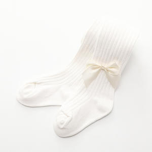 Collants pour filles d'automne en 6 couleurs, chaussettes pour bébé, collants à nœud côtelés doux - Product Image 2