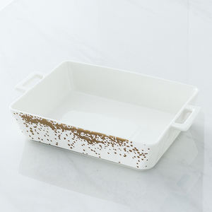 Plats à four rectangulaires en céramique et <span class=keywords><strong>porcelaine</strong></span> blanche nordique Towin, 10/12/14 pouces, écologiques, compatibles lave-vaisselle et micro-ondes - Product Image 6