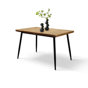 Gemma <b>Dining</b> <b>Set</b> Rustic Oak Melamine Top Metal Base Indoor Use - Product Image 2