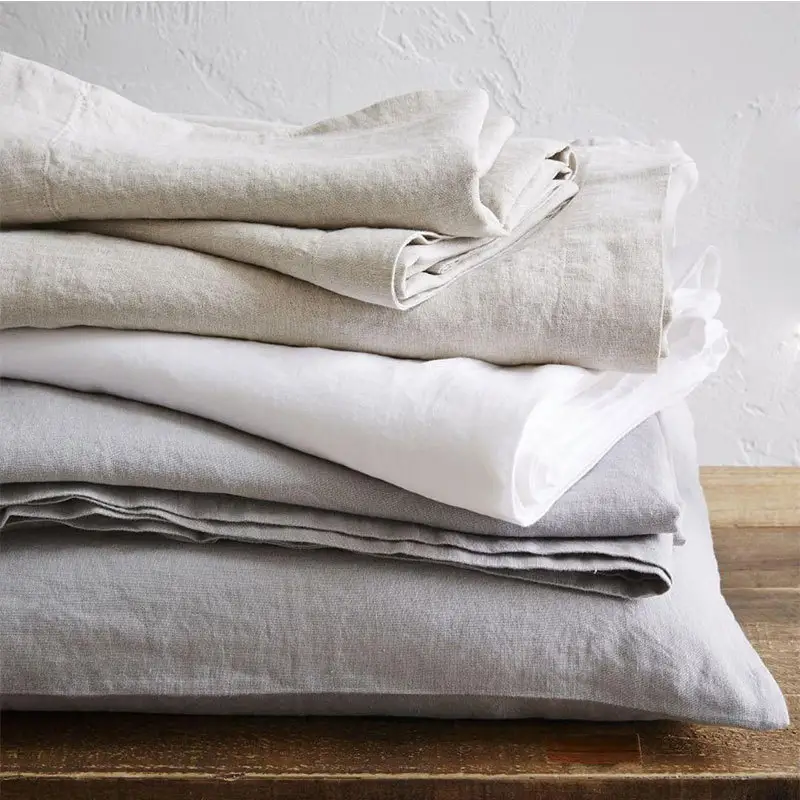 Oeko-Tex Bán Buôn 100% Tinh Khiết Mềm Pháp Linen Bedding Set Linen Ga Trải Giường Duvet Cover Set Lanh Lanh Linen Bedding Sheet Set
