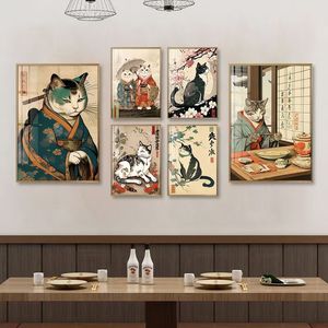 Quadro su Tela Stile Izakaya <span class=keywords><strong>Giapponese</strong></span>, Dipinto a Tema Ukiyo-e Sushi per Decorazione Murale di Ristoranti - Product Image 1