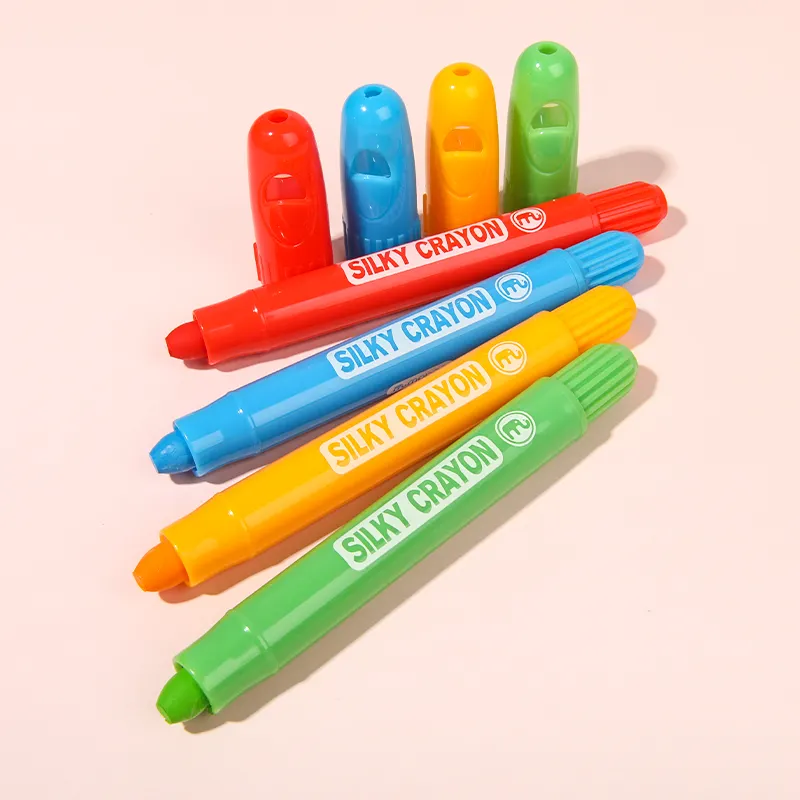 Mobee đa màu sắc 6 cái/bộ twistable Crayon nghệ thuật sơn trẻ em có thể giặt Crayon Bộ Nhà Máy Giá không độc hại mượt Crayon