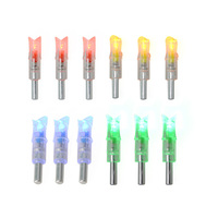 3 flèches de chasse à LED lumineuses en plastique pour arbalète et arc composé, 7,6 mm