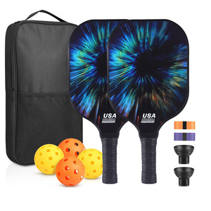 Ensemble de raquettes de pickleball 13,4 mm en fibre de verre, approuvé USAPA, équipement d'entraînement avec sac de transport et balles - Product Image 5