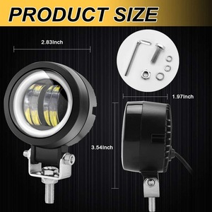 Off Road Led Light 3 Inch 20W With Angel Eye Ring Stainless Steel Mount Beach Use - Product Image 3