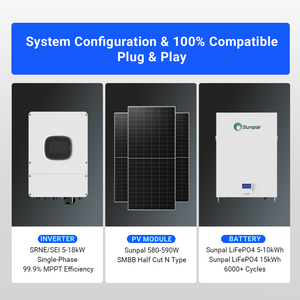 Kit de système solaire hybride Sunpal 6000w <span class=keywords><strong>6kva</strong></span> 6 <span class=keywords><strong>KW</strong></span>, systèmes solaires hors réseau pour la maison - Product Image 3