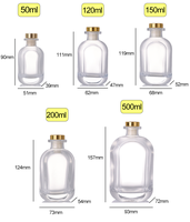 Bouteille diffuseur d'huiles essentielles en verre transparent personnalisable avec étiquette, 100 ml, vide, carrée, coffret de luxe pour parfums