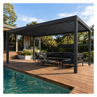 Kits de pergola à toit à lames orientables manuelles, pergolas de jardin modernes, pergola bioclimatique, auvent de pergola, pergola imperméable pour terrasse de villa