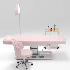2025 nueva llegada cama de belleza eléctrica de 3 motores Base de una sola columna cama de masaje eléctrica de salón con Control de pie incorporado - Product Image 5