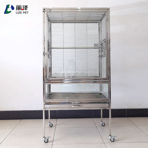 Heavy-duty Stainless Steel 304 Single-layer <strong>Parrot</strong> <strong>Cages</strong> Tempered Glass Bird <strong>Cage</strong> Custom Breathable <strong>Silver</strong> 1pcs - Product Image 2