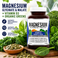 Capsules de glycinate de magnésium végétaliennes à marque privée OEM / Complément de glycinate de magnésium / Comprimés de glycinate de magnésium