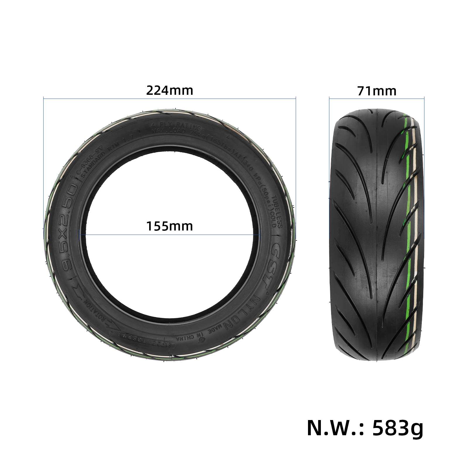 9.5x2.5 CST Tubeless tire 1343.22