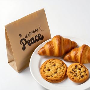 Sacs en papier personnalisés avec logo pour pain, biscuits, croissants, bagels, beignets, emballage alimentaire résistant à la graisse pour restaurants, sacs à emporter - Product Image 4