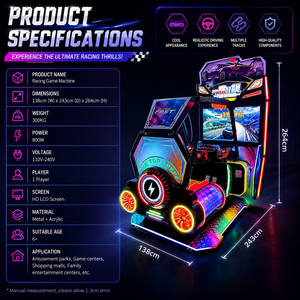 Machine de jeu d'arcade de course à capteur de mouvement, style cockpit japonais, pour adultes, avec écran HD 32-42 pouces, fonctionnant à monnayeur - Product Image 1