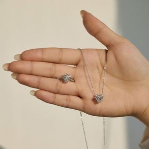 Colliers Dylam élégants hypoallergéniques en argent S925 non ternissant avec chaîne à maillons et pendentif cœur nœud papillon en zircone 5A - Product Image 5