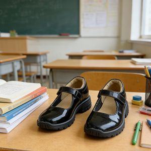Escarpins Mary Jane noirs pour femmes, en caoutchouc, à bout pointu, à talon épais, à enfiler, grandes tailles, stock important, livraison rapide en Ouganda - Product Image 1