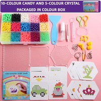 Juego de Cuentas Mágicas para Manualidades, Caja de Colores en Inglés, Juguetes para Desarrollar el Cerebro, Cuentas de Plástico y Hierro Hama, Cuentas Perler, Manualidades DIY