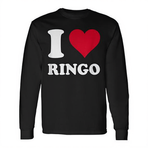 T-shirt a maniche lunghe I Love Ringo con design a cuore rosso - Product Image 2