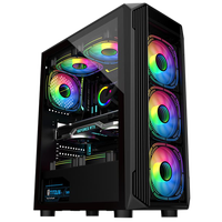 Hongyi C7 meilleur prix mi tours Micro ATX MATX ITX gamer ordinateur pc cas cas de jeu de bureau châssis avec ventilateur rgb blanc noir