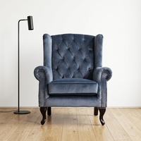 Fauteuil à dossier haut en tissu éponge haute densité, style américain, pour salon