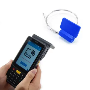 אבטחה UHF RFID חותם כבל ניתן לקריאה NFC שבב פלדה נעילת חוט נגד חבלה תגיות חותם משלוח עבור משאית נגרר למיכל מטען