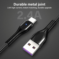 2024 vente chaude câble usb mirco port usb 2.4A charge rapide avec lumière pour android pour téléphone portable
