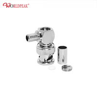 Connecteur BNC mâle à angle droit pour câble coaxial LMR240, fiche à sertir à 90 degrés pour installations murales, vente en gros