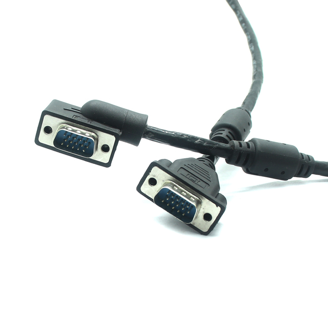 Customized Right Angle 90 Degree DB15 to Male VGA HD15 Cable