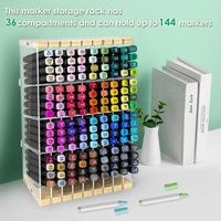 Organisateur de marqueurs acryliques 144 marqueurs pour pinceaux d'art boîte de rangement fixe porte-stylo adapté à la décoration de bureau de salle de classe à la maison