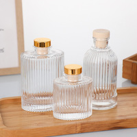 50ml 100ml 150ml 200ml 500ml Bouteille d'aromathérapie en verre transparent Bouteille vide Bouteille de diffuseur de parfum en rotin sans feu